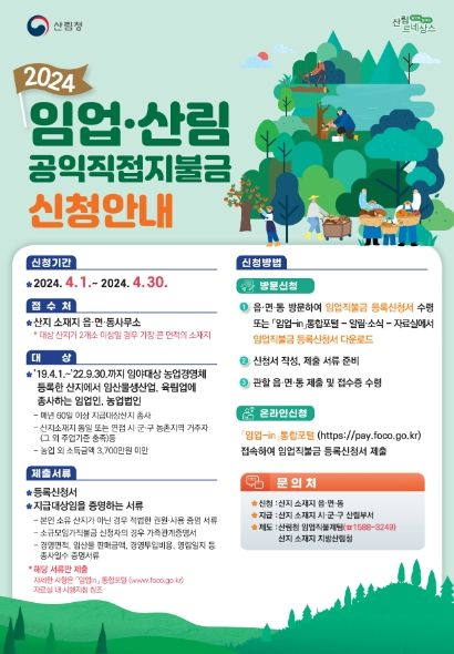동두천시, 2024년 임업직불금 접수