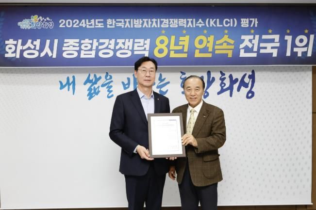 화성시, 지방자치 종합경쟁력 8년 연속 전국 1위 달성