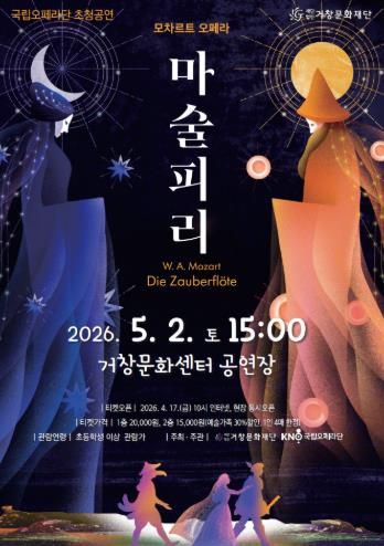 (재)거창문화재단, 국립오페라단 지역공연 지원사업 선정 ‘모차르트 오페라 - 마술피리’ 전막 공연 개최!